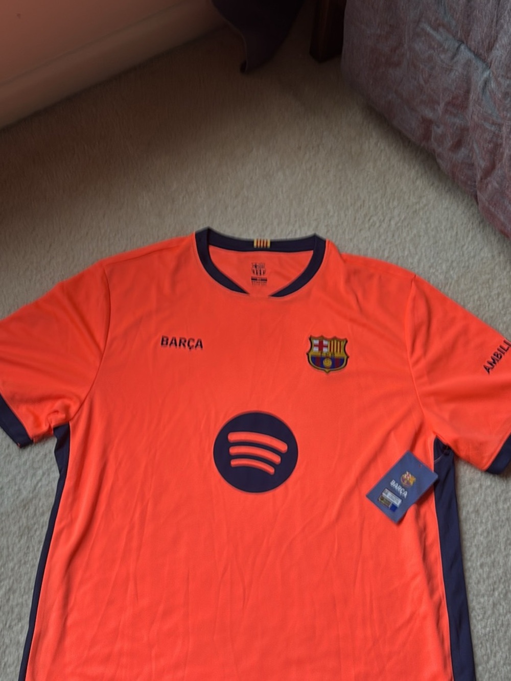 Men's FC Barcelona Neon Orange Training Jersey